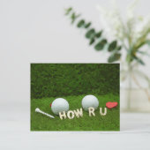 Golf wenskaart hoe ben je golfer briefkaart (Staand voorkant)