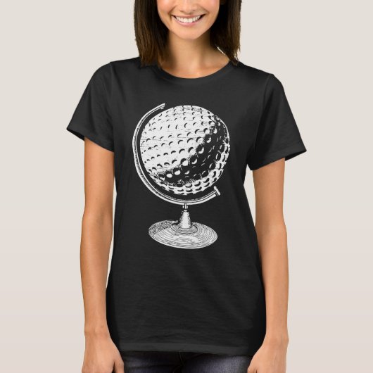Golf-Wereldbol Golf-balkWereldbol in een standaard T-shirt (Voorkant)