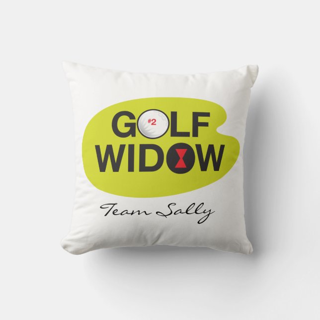 Golf Widow Badge van Honor gepersonaliseerd Kussen (Voorkant)