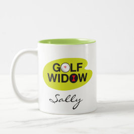 Golf Widow_Badge van Honor_on de green_sjabloon Tweekleurige Koffiemok
