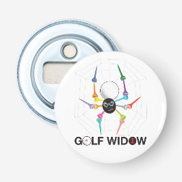 Golf Widow Black Widow Spider Button Flesopener