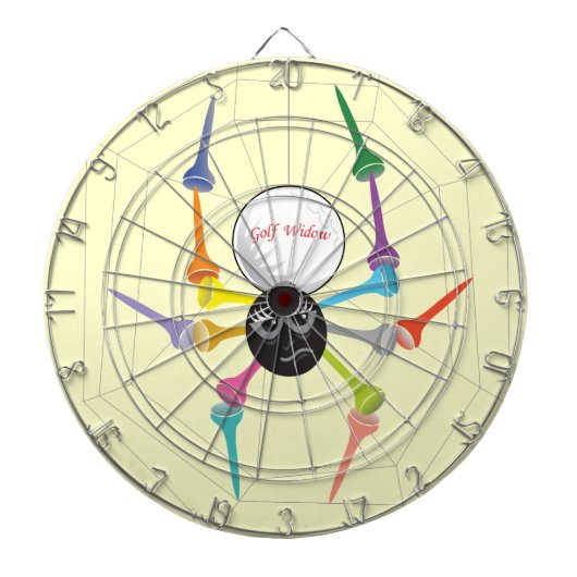 Golf Widow Black Widow Spider T - shirts Dartbord (Voorkant)