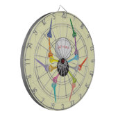Golf Widow Black Widow Spider T - shirts Dartbord (Voorkant Links)