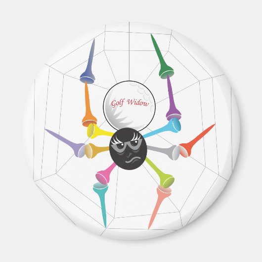 Golf Widow Black Widow Spider T - shirts Magneet (Voorkant)