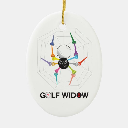 Golf Widow Black Widow Spider T - shirts_personali Keramisch Ornament (Voorkant)