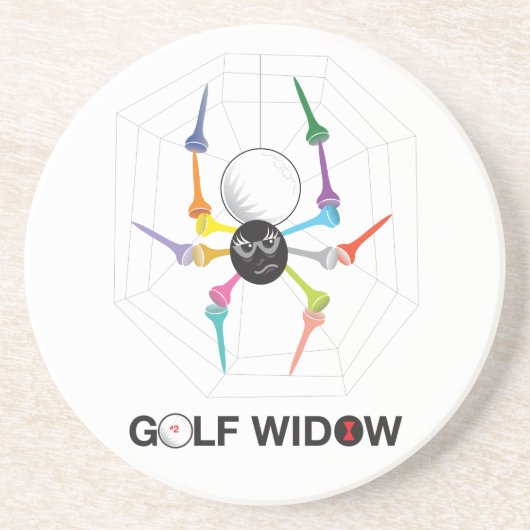Golf Widow Black Widow Spider T - shirts Zandsteen Onderzetter (Voorkant)