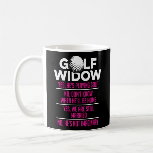 Golf Widow Wife nog steeds getrouwd Golfer Funny Koffiemok (Links)