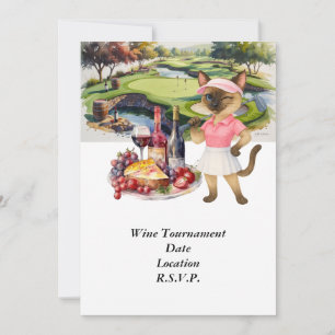 Golf-wijnproeverijtoernooi met wijn op de baan kaart
