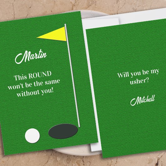 Golf Will You Be My Usher Proposal Cards Kaart