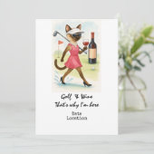 Golf Wine Tasting Event Invitation  Kaart (Staand voorkant)