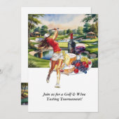 Golf & Wine Tasting Tournament Invitation Kaart (Voorkant / Achterkant)