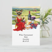 Golf wine tasting tournament with wine at course  kaart (Staand voorkant)