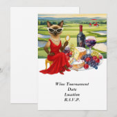 Golf wine tasting tournament with wine at course  kaart (Voorkant / Achterkant)