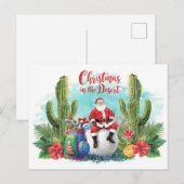 Golf Woestijn Kerst Cactus Kerstman Golfer Feestdagenkaart (Voorkant / Achterkant)