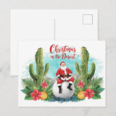 Golf Woestijn Kerst Cactus Kerstman Golfer Feestdagenkaart (Voorkant / Achterkant)