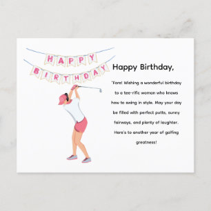 Golf Woman Golfer gaat golfen Briefkaart