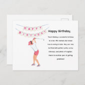 Golf Woman Golfer gaat golfen Briefkaart (Voorkant / Achterkant)