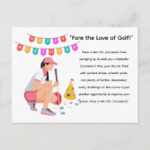 Golf Woman Golfer gaat golfen Briefkaart (Voorkant)