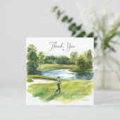 Golf Woman golfer is aan het golfen op een golfbaa Kaart (Staand voorkant)