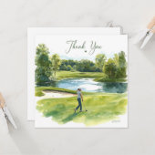 Golf Woman golfer is aan het golfen op een golfbaa Kaart (Voorkant / Achterkant in situ)