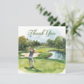 Golf Woman golfer is aan het golfen op een golfbaa Kaart (Staand voorkant)