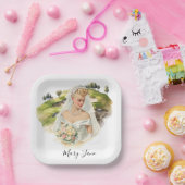 Golf Woman golfer on golf course Bridal Papieren Bordje (Feest)