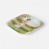 Golf Woman golfer on golf course Bridal Papieren Bordje (Gebogen)