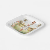 Golf Woman golfer on golf course Bridal  Papieren Bordje (Gebogen)