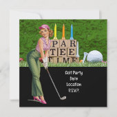Golf Woman golfer party Save The Date (Voorkant)