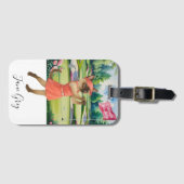 Golf Woman Toernooi voor Siamese Cat Golfer Bagagelabel (Voorkant (horizontaal))