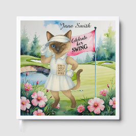 Golf Woman Toernooi voor Siamese Cat Golfer Gastenboek