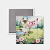Golf Woman Toernooi voor Siamese Cat Golfer Magneet (Voorkant / Achterkant)