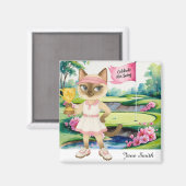 Golf Woman Toernooi voor Siamese Cat Golfer Magneet (Voorkant / Achterkant)