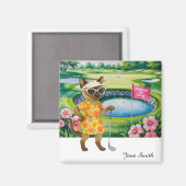 Golf Woman Toernooi voor Siamese Cat Golfer Magneet (Voorkant / Achterkant)