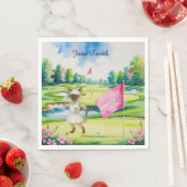 Golf Woman Toernooi voor Siamese Cat Golfer Servet (Insitu)