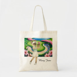 Golf Woman Toernooi voor Siamese Kattenliefhebbers Tote Bag