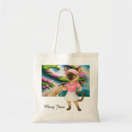 Golf Woman Toernooi voor Siamese Kattenliefhebbers Tote Bag