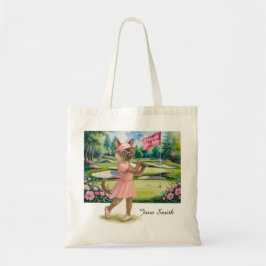 Golf Woman Toernooi voor Siamese Kattenliefhebbers Tote Bag