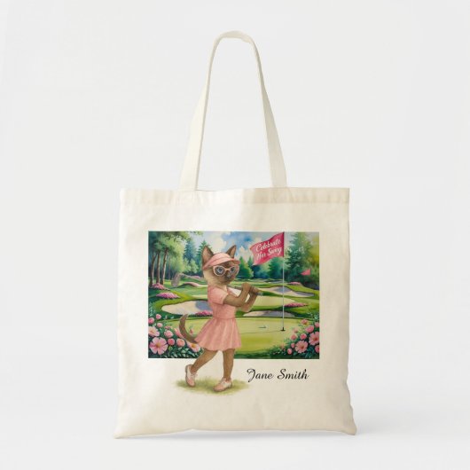 Golf Woman Toernooi voor Siamese Kattenliefhebbers Tote Bag (Voorkant)