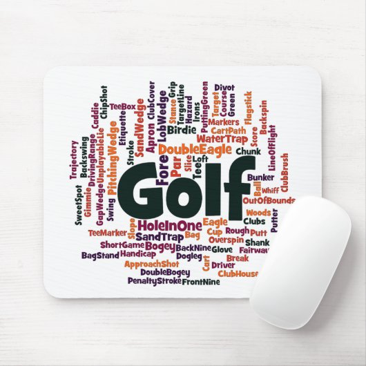 Golf Word Cloud Muismat (Met muis)