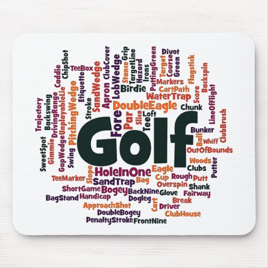 Golf Word Cloud Muismat (Voorkant)