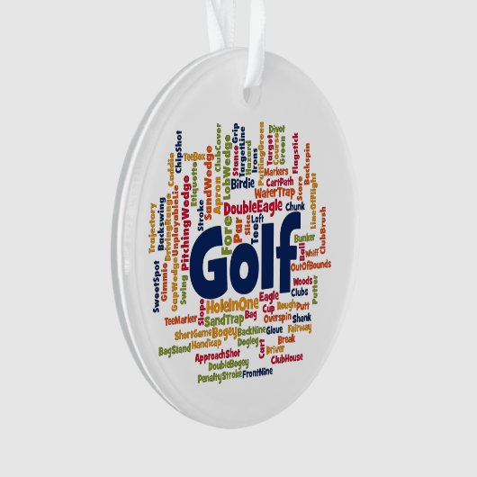 Golf Word Cloud Ornament (voorkant)