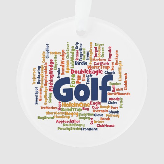Golf Word Cloud Ornament (voorkant)