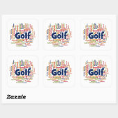 Golf Word Cloud Vierkante Sticker (Vel)