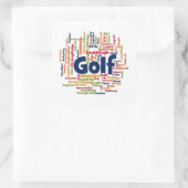 Golf Word Cloud Vierkante Sticker (Tas)