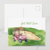 Golf Word snel beter met Golf Cart op groen Briefkaart (Voorkant / Achterkant)
