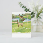 Golf Word snel goed met de golfbaan achtergrond Briefkaart (Staand voorkant)