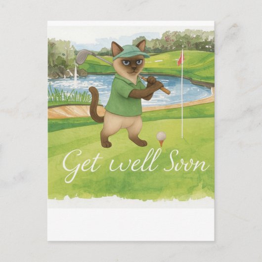 Golf Word snel goed met de golfbaan achtergrond Briefkaart (Voorkant)