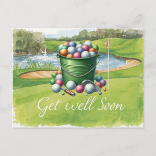 Golf Word snel goed met de golfbaan achtergrond Briefkaart