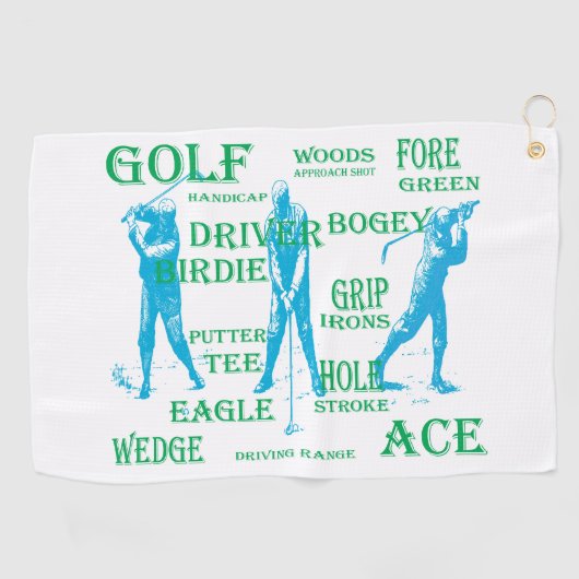 Golf Words Golfer Golfhanddoek (Horizontaal)